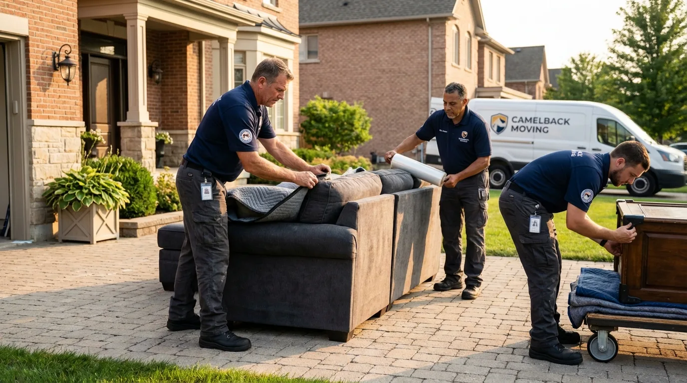 Large estate moving crew wrapping furniture in Vandalia, IL